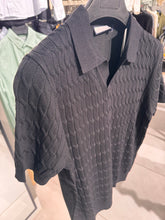 Load image into Gallery viewer, Cable-Knit Johnny Collar Polo Shirt