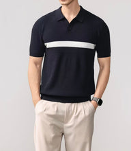 Load image into Gallery viewer, Textured Knit Stripe Polo