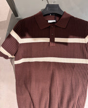 Load image into Gallery viewer, Men’s Textured Stripe Knit Polo