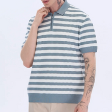 Load image into Gallery viewer, Men’s Textured Zip Knit Polo