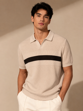 Load image into Gallery viewer, Textured Knit Stripe Polo